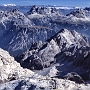 The benefits of an early September morning start from the Lorenzi Hut, Cristallo. Looking north to the Austrian Alps.